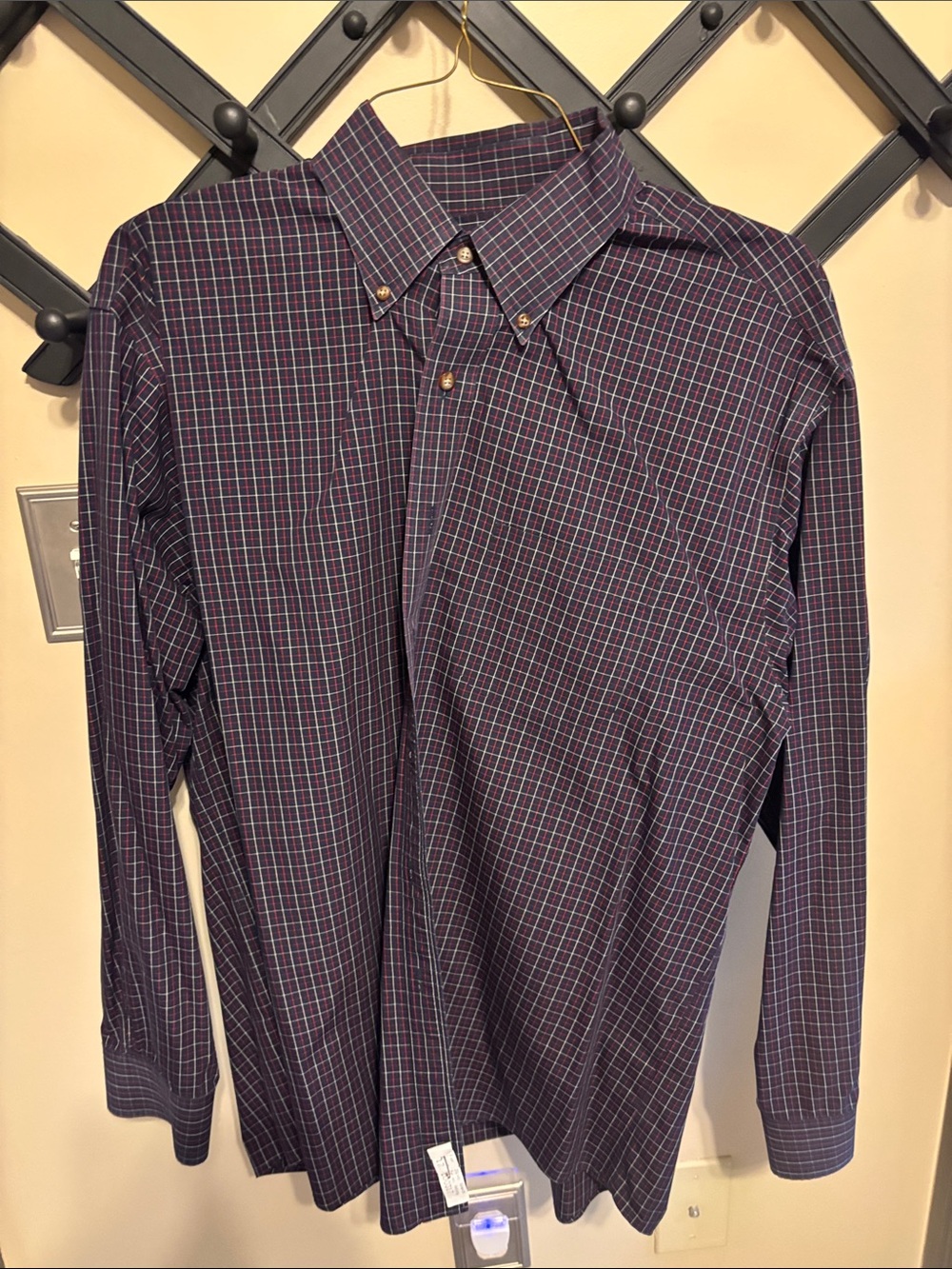 Brooks Brothers Men's Purple Plaid Button-Down Shirt